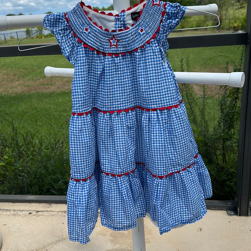 Patriotic Cynthia Rowley red white blue Toddler sleeveless summer Dress 5t